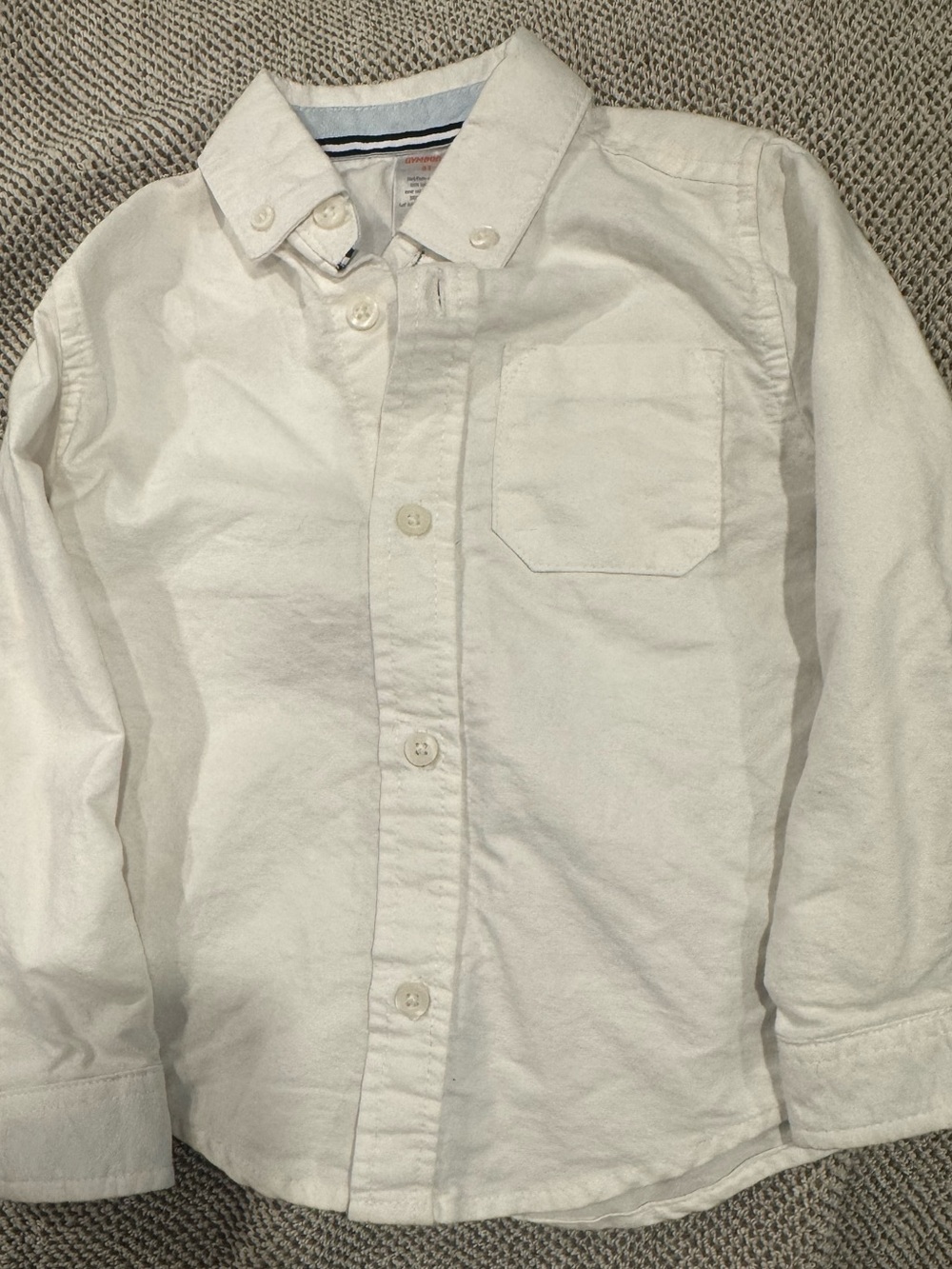 Gymboree Boys White Button-Down Shirt with Chest Pocket
